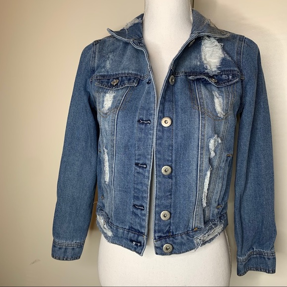 DISTRESSED DESTROYED DENIM JEAN JACKET - Picture 13 of 13